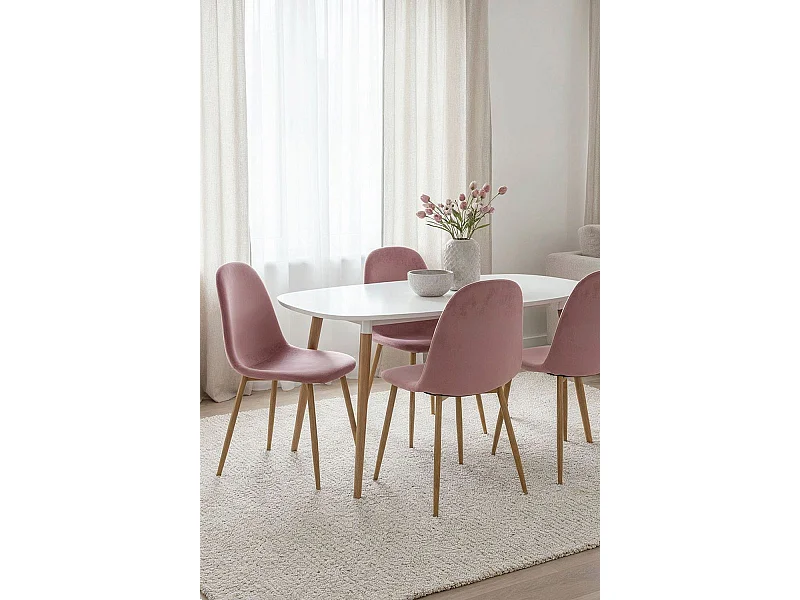 Packs Sillas Comedor - Pack 4 Sillas Teok Terciopelo - Rosa