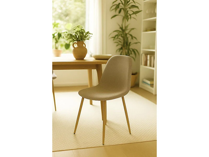 Sillas Comedor - Silla Teok Tela - Beige