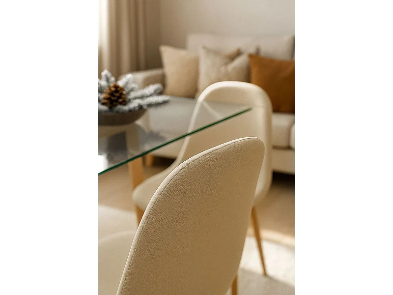 Sillas Comedor - Silla Teok Tela - Beige