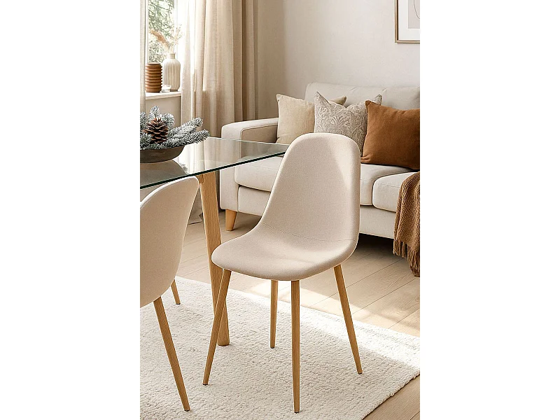 Sillas Comedor - Silla Teok Tela - Beige