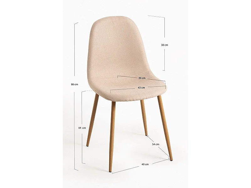 Sillas Comedor - Silla Teok Tela - Beige