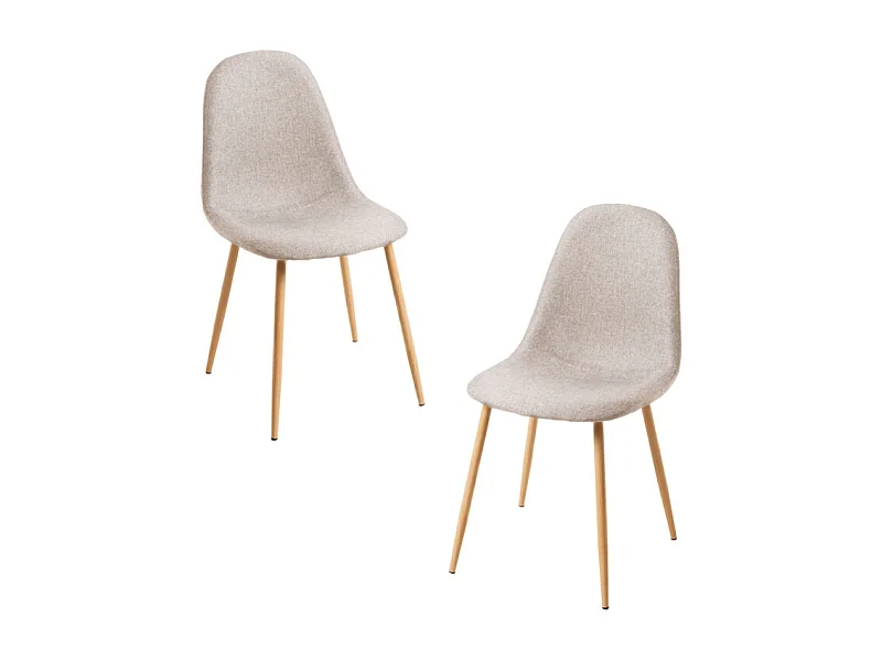 Packs Sillas Comedor - Pack 2 Sillas Teok Tela - Beige