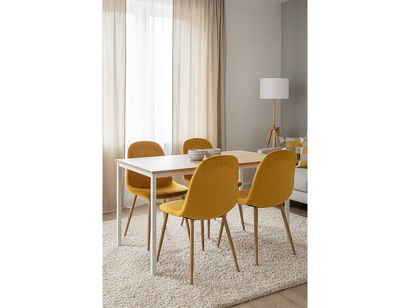 Packs Sillas Comedor - Pack 4 Sillas Teok Terciopelo - Amarillo