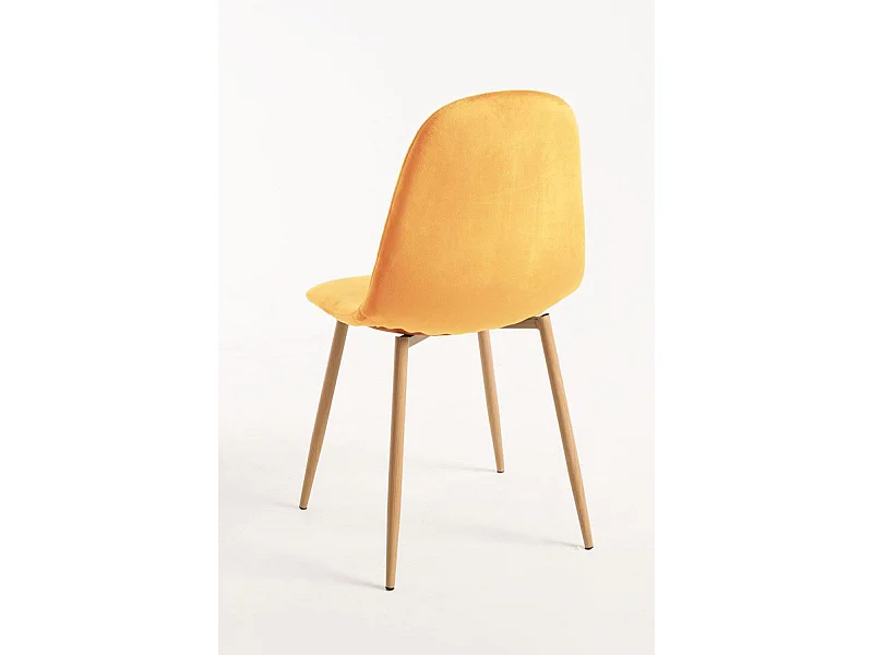 Packs Sillas Comedor - Pack 4 Sillas Teok Terciopelo - Amarillo