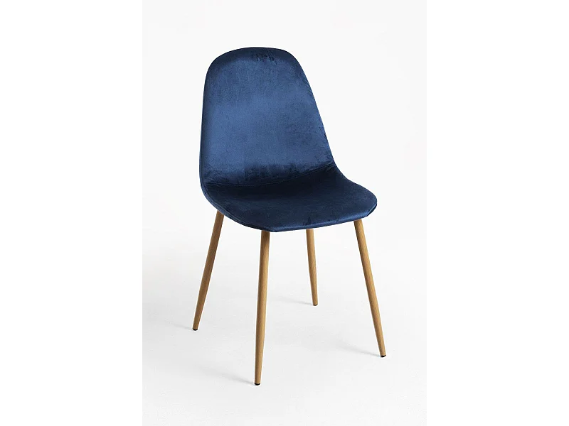 Sillas Comedor - Silla Teok Terciopelo - Azul