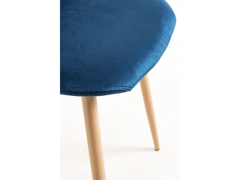 Sillas Comedor - Silla Teok Terciopelo - Azul