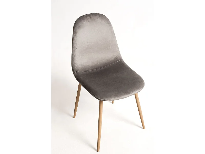 Packs Sillas Comedor - Pack 4 Sillas Teok Terciopelo - Gris