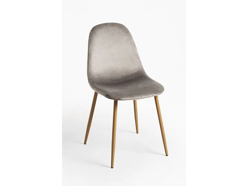 Packs Sillas Comedor - Pack 4 Sillas Teok Terciopelo - Gris