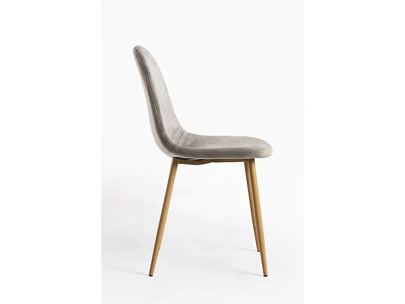 Packs Sillas Comedor - Pack 4 Sillas Teok Terciopelo - Gris