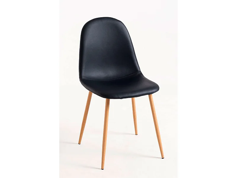 Sillas Comedor - Silla Teok Polipiel - Negro