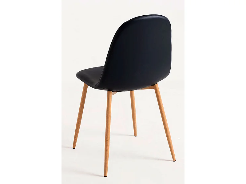 Sillas Comedor - Silla Teok Polipiel - Negro
