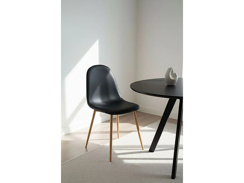 Sillas Comedor - Silla Teok Polipiel - Negro