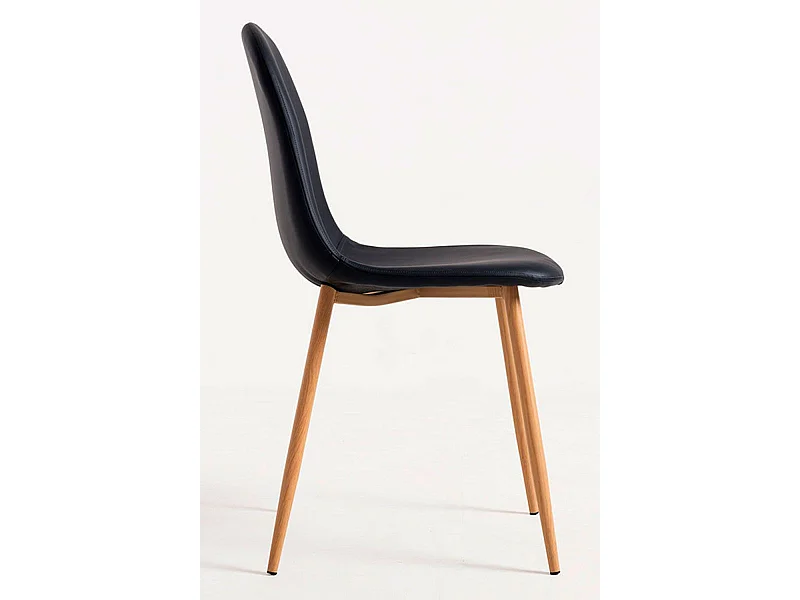 Sillas Comedor - Silla Teok Polipiel - Negro