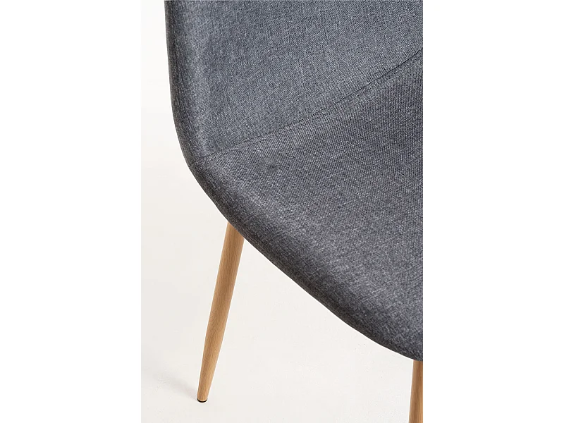 Packs Sillas Comedor - Pack 2 Sillas Teok Tela - Gris oscuro