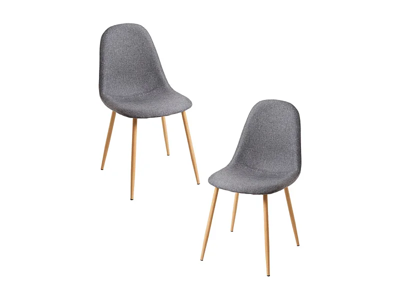 Packs Sillas Comedor - Pack 2 Sillas Teok Tela - Gris oscuro