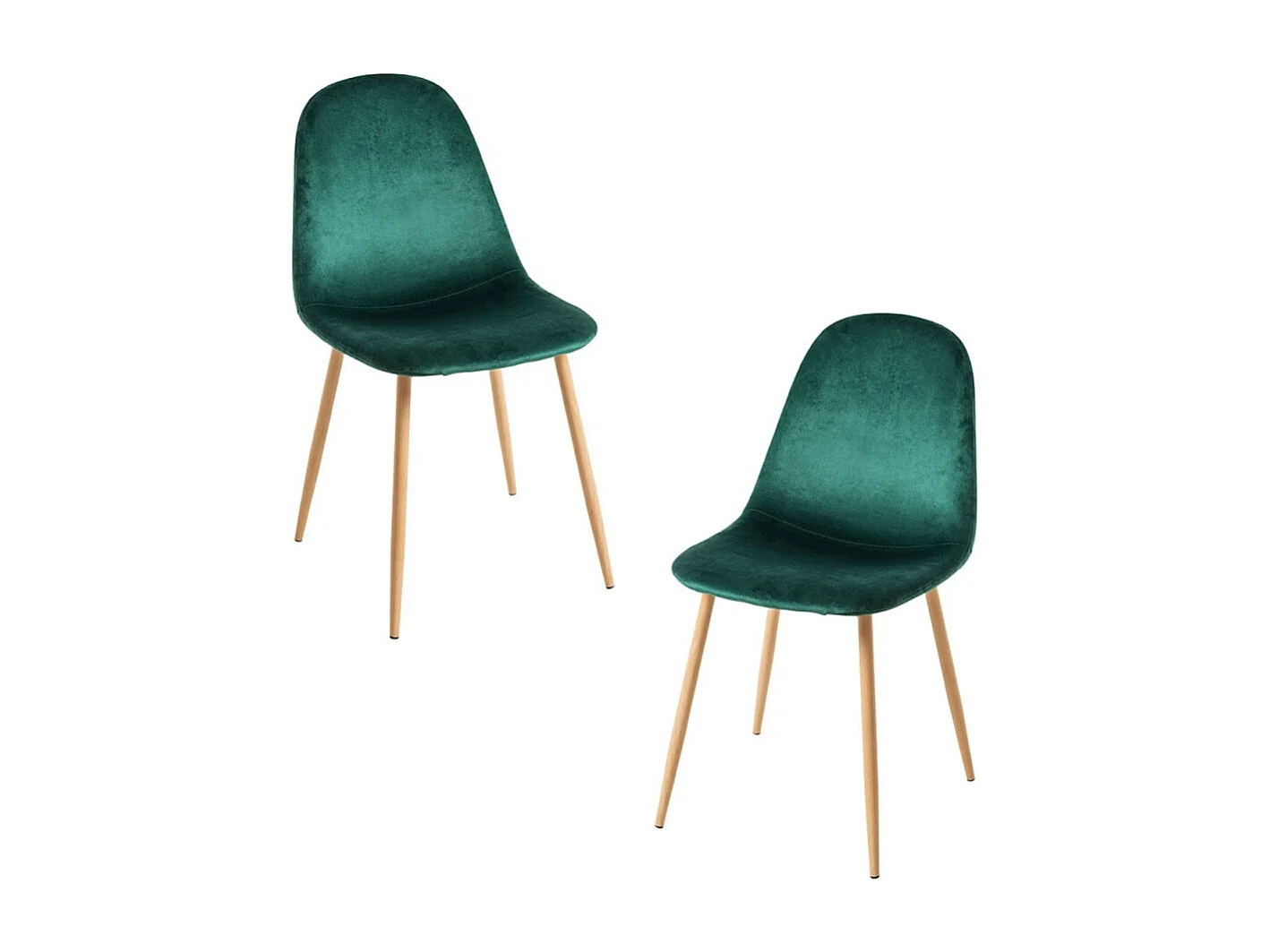 Packs Sillas Comedor - Pack 2 Sillas Teok Terciopelo - Verde oscuro