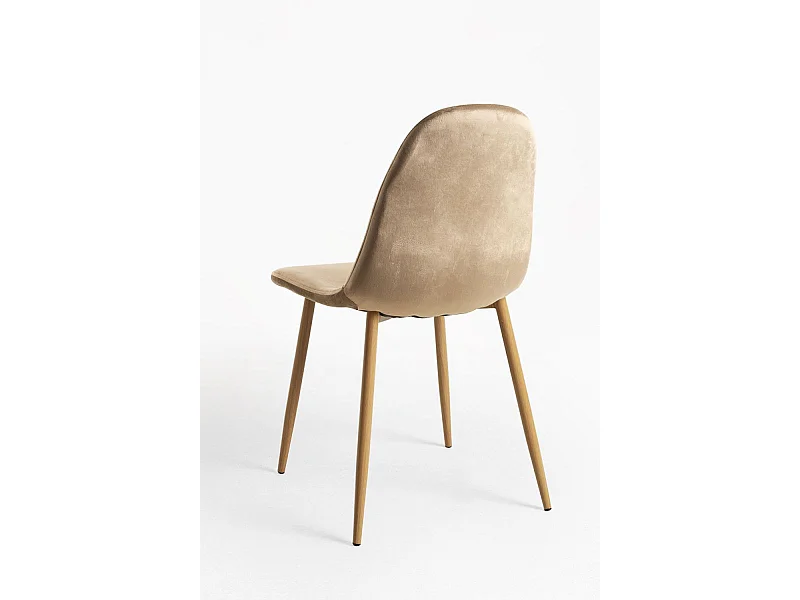 Sillas Comedor - Silla Teok Terciopelo - Marrón claro