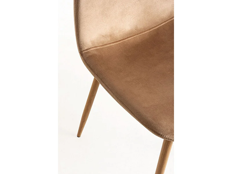 Sillas Comedor - Silla Teok Terciopelo - Marrón claro