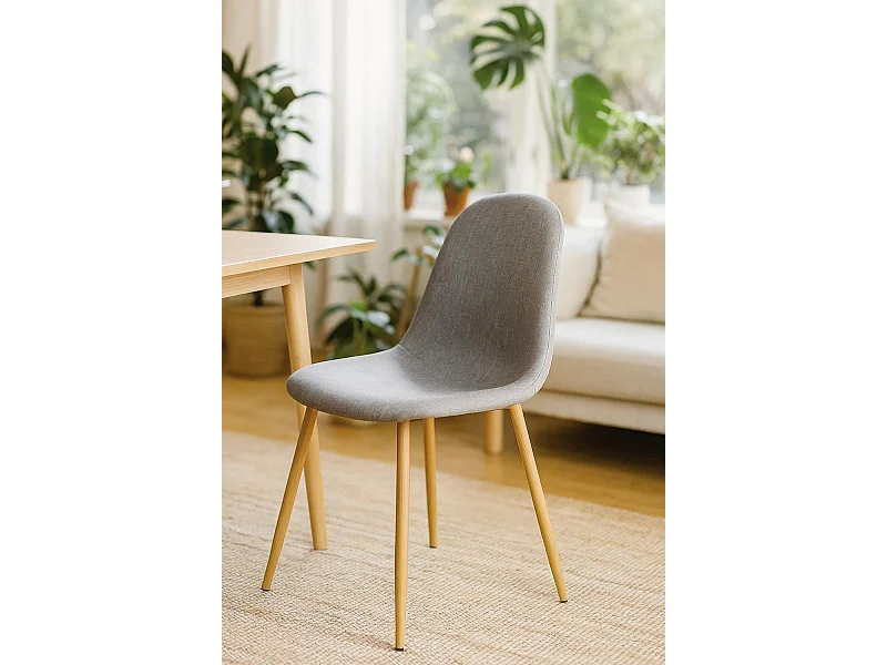 Sillas Comedor - Silla Teok Tela - Gris oscuro