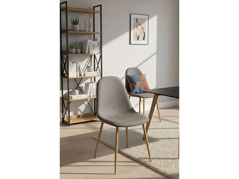 Sillas Comedor - Silla Teok Tela - Gris oscuro