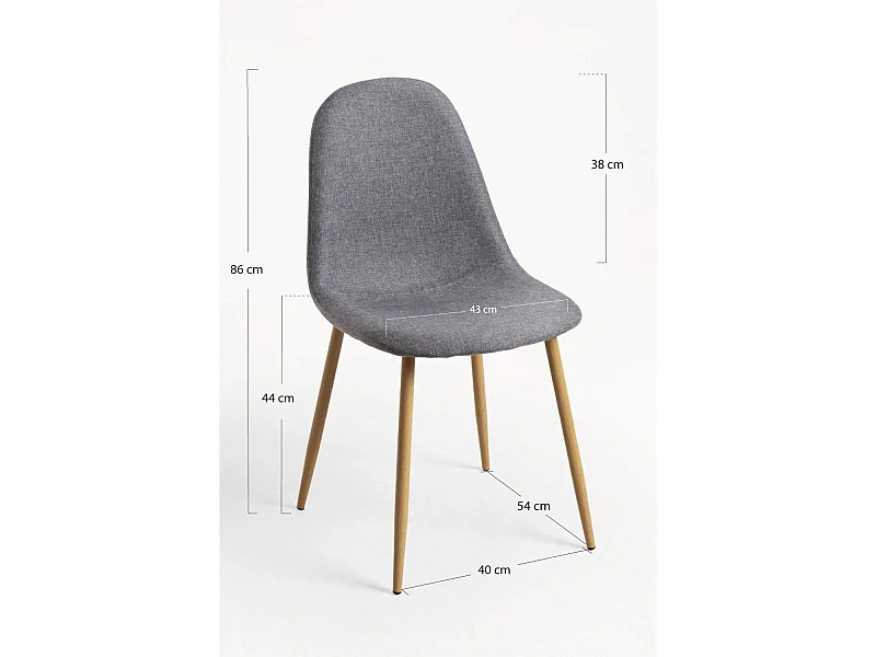 Sillas Comedor - Silla Teok Tela - Gris oscuro