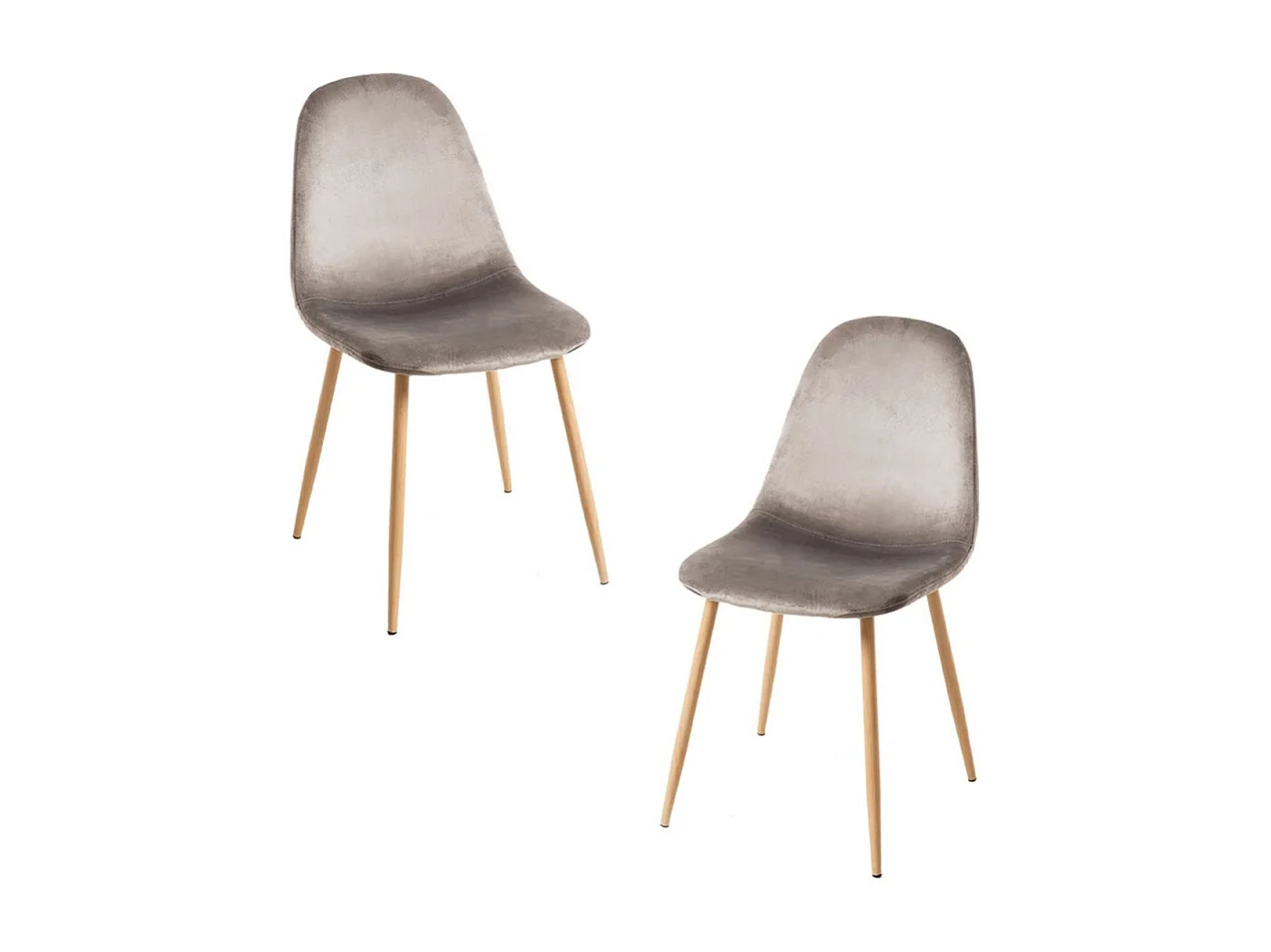 Packs Sillas Comedor - Pack 2 Sillas Teok Terciopelo - Gris