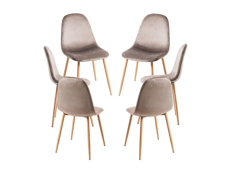 Packs Sillas Comedor - Pack 6 Sillas Teok Terciopelo - Gris