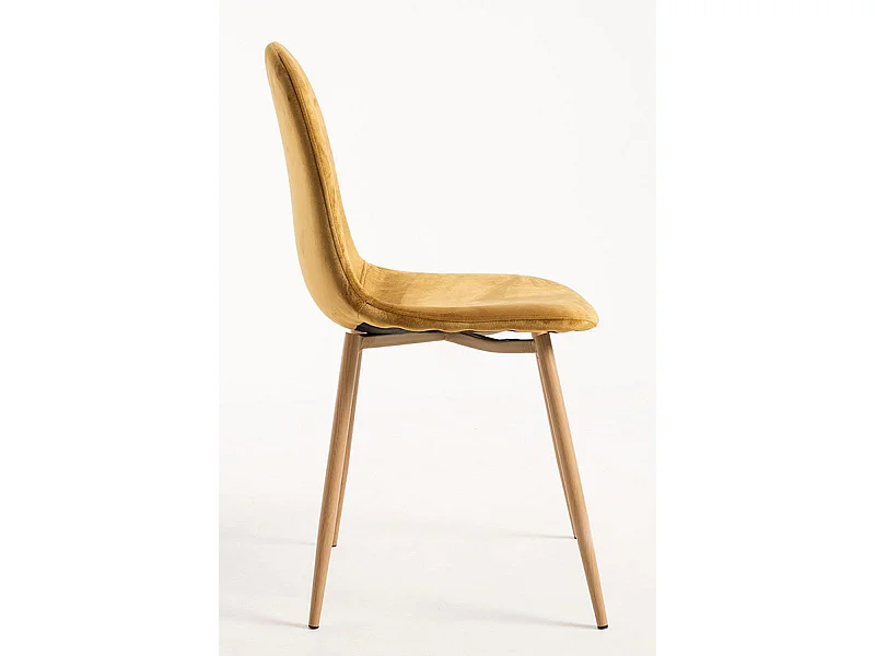 Packs Sillas Comedor - Pack 6 Sillas Teok Terciopelo - Amarillo