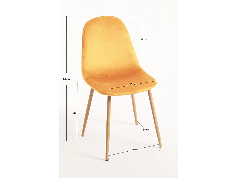 Packs Sillas Comedor - Pack 6 Sillas Teok Terciopelo - Amarillo
