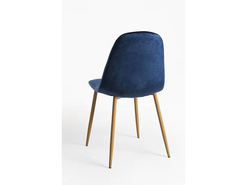 Packs Sillas Comedor - Pack 4 Sillas Teok Terciopelo - Azul medio