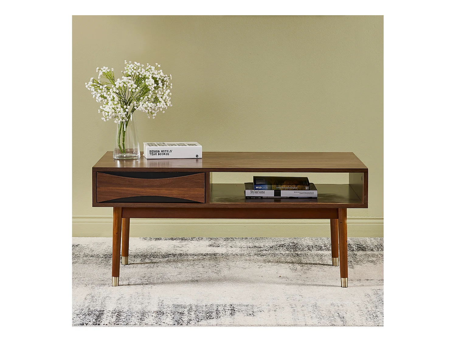 Teamson Home Dawson Mid-Century Modern Holz-Couchtisch Wohnzimmer VNF-00065