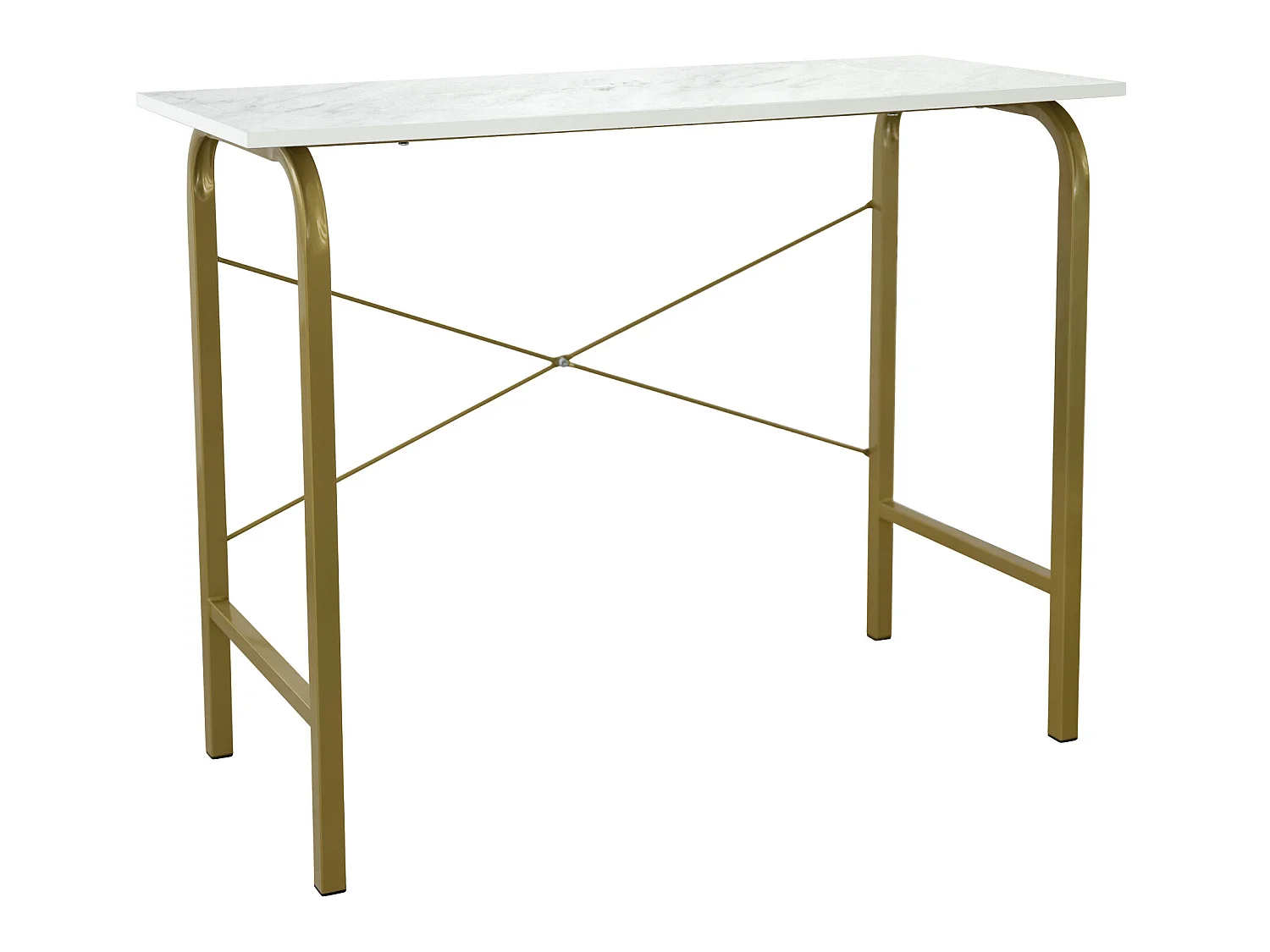 Teamson Home Thuiskantoor Bureau - Nep Marmeren/Messing Afwerking - Metaal Poten - 43.5 x 18.5 x 29 (Inch)