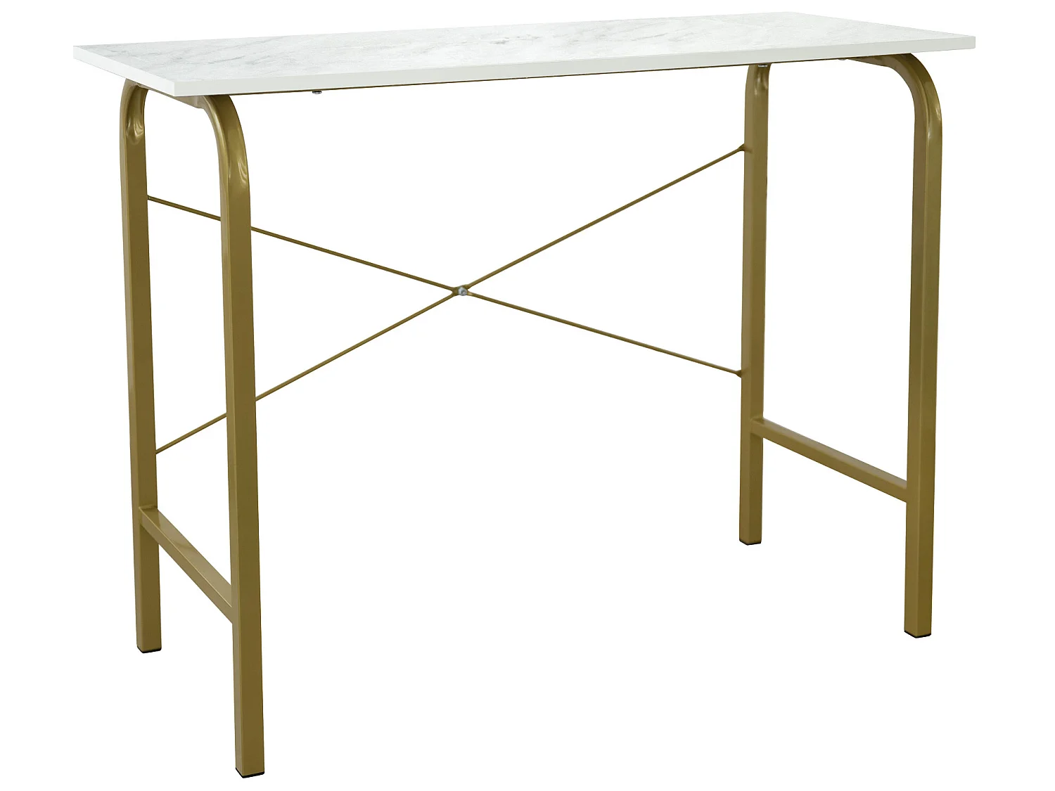 Teamson Home Thuiskantoor Bureau - Nep Marmeren/Messing Afwerking - Metaal Poten - 43.5 x 18.5 x 29 (Inch)