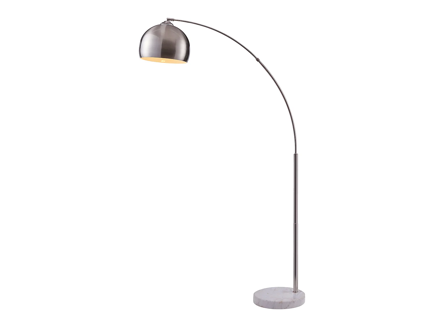Teamson Home 'Arquer' Lámpara Arco LED De Pie De Níquel Con Base De Mármol VN-L00010BN-EU