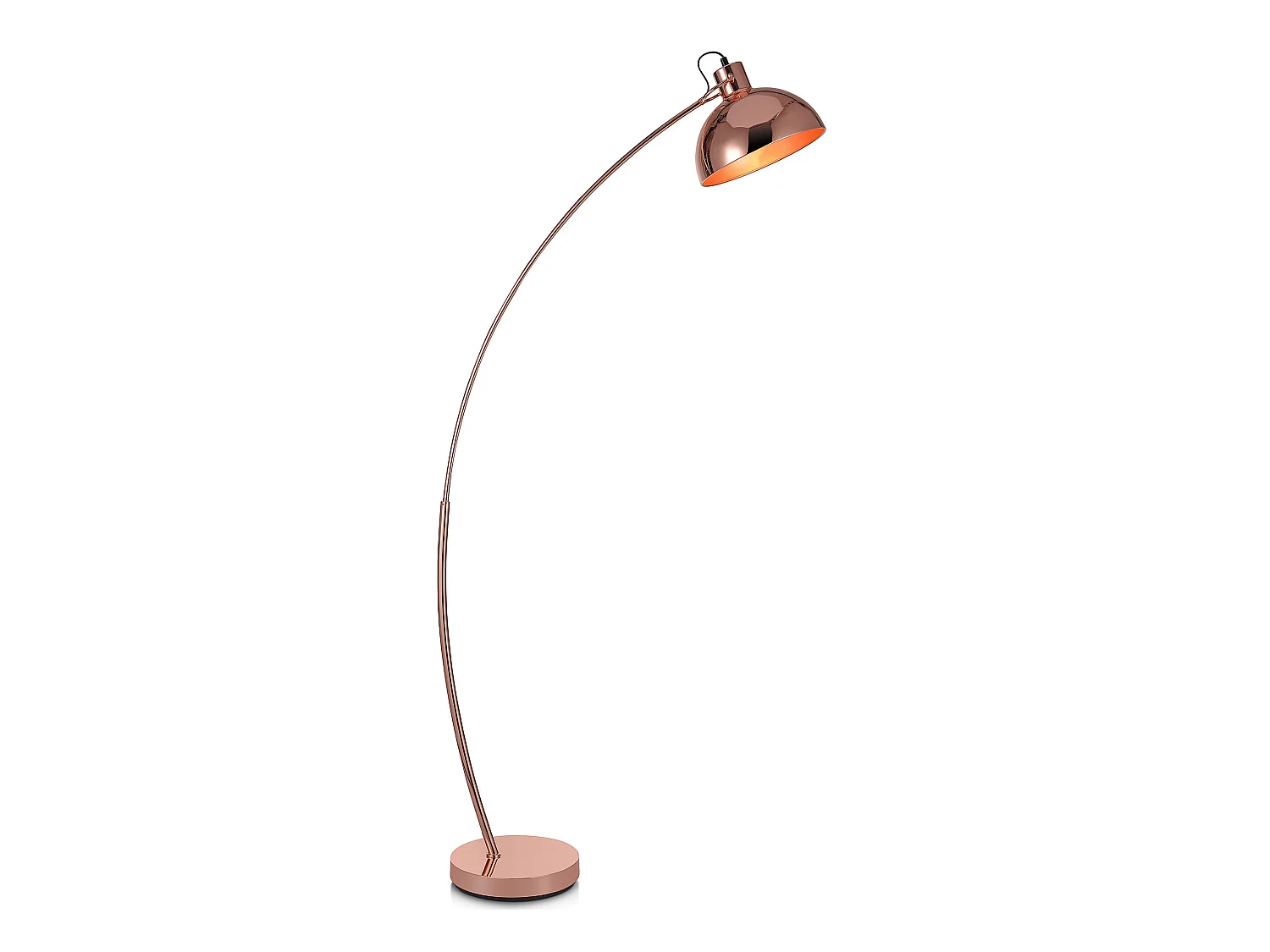 Lampadaire Arco métal arc lampe de sol sur pied abat-jour rose doré VN-L00025-EU