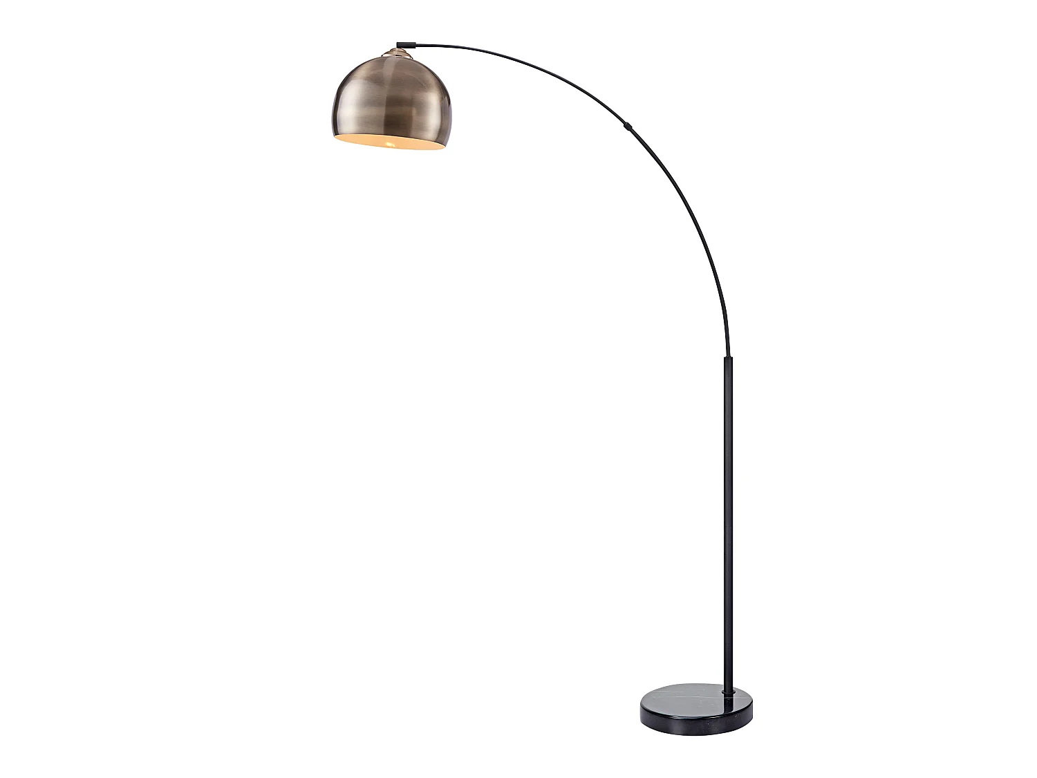 Teamson Home 'Arquer' Lámpara Arco LED De Pie De Latón Antiguo Con Base De Mármol VN-L00010AB-EU
