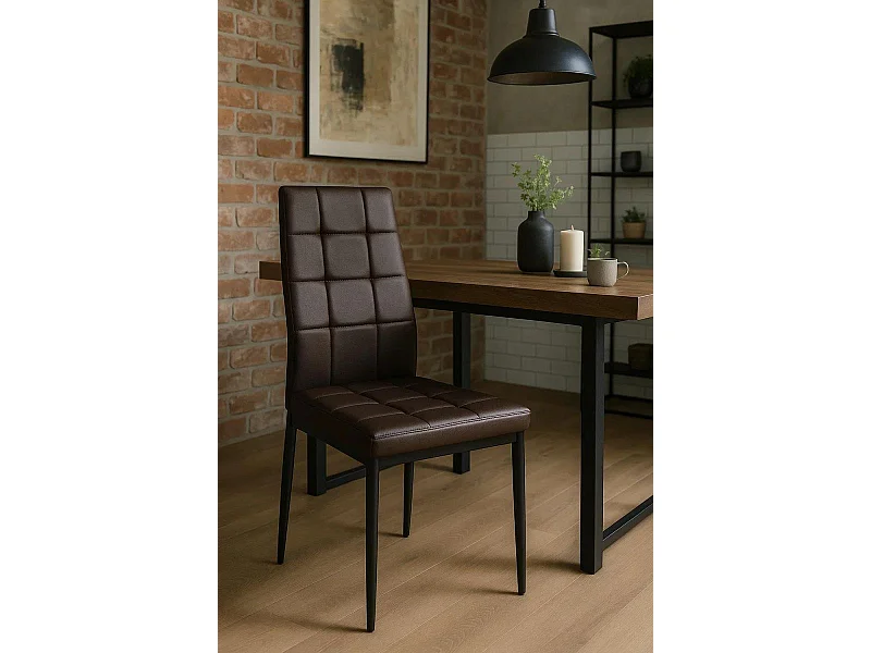 Packs Sillas Comedor - Pack 4 Sillas Lan Polipiel - Marrón