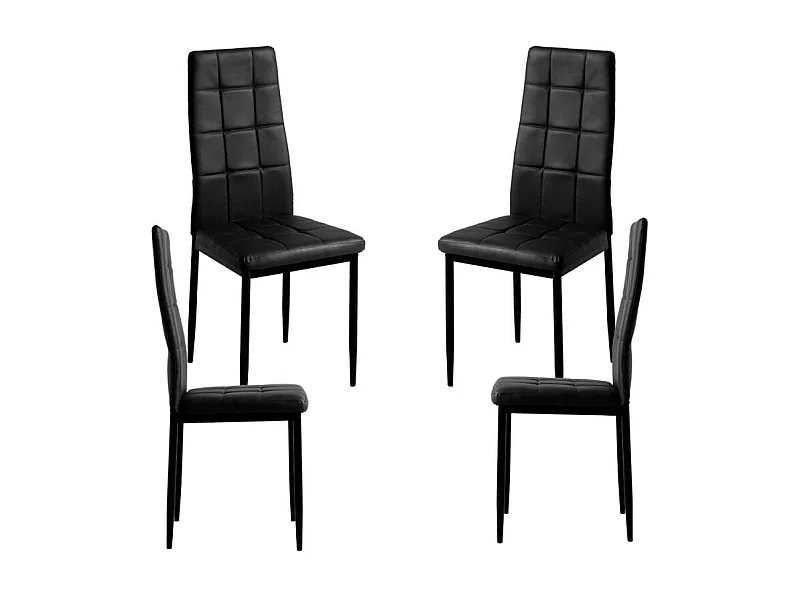 Packs Sillas Comedor - Pack 4 Sillas Lan Polipiel - Negro