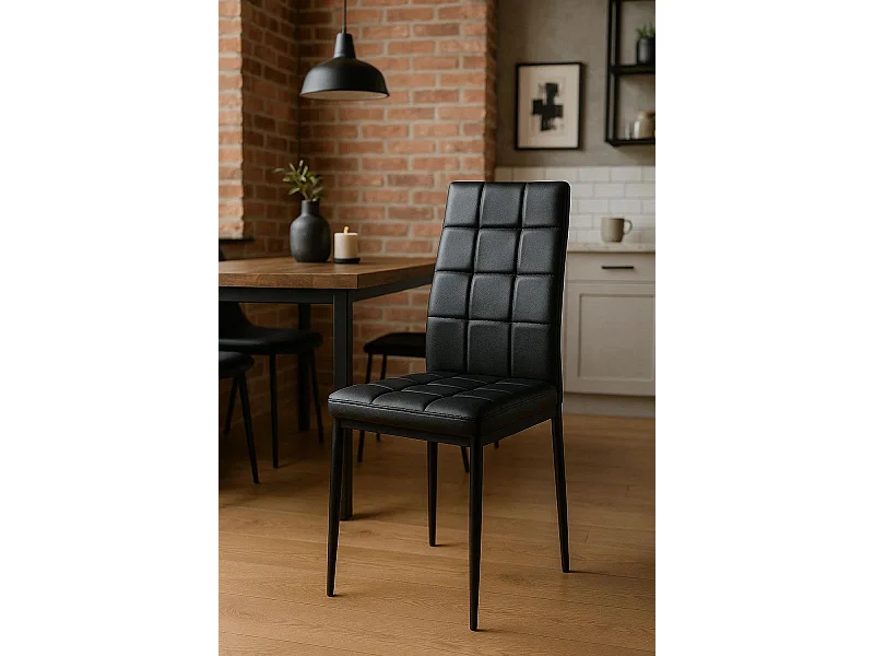 Packs Sillas Comedor - Pack 4 Sillas Lan Polipiel - Negro