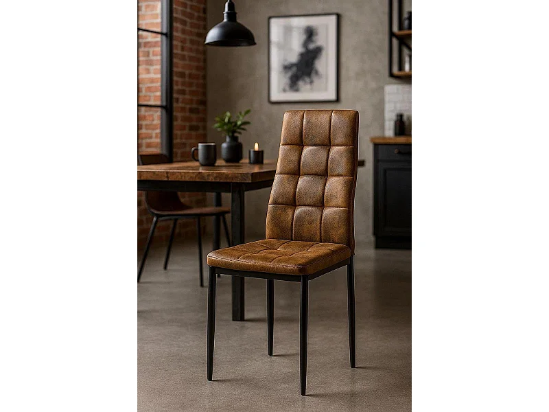 Packs Sillas Comedor - Pack 4 Sillas Lan Polipiel - Marrón Vintage