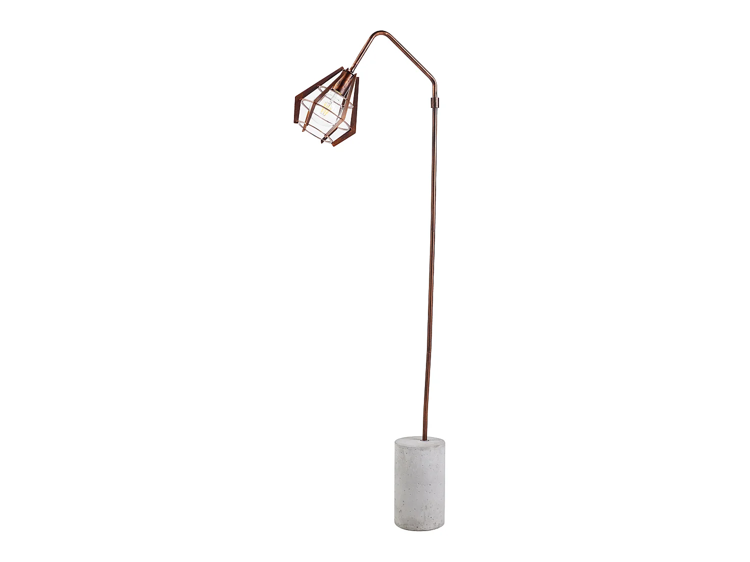 Lampadaire Rustica lampe de sol sur pied cuivrée avec ciment VN-L00046-EU