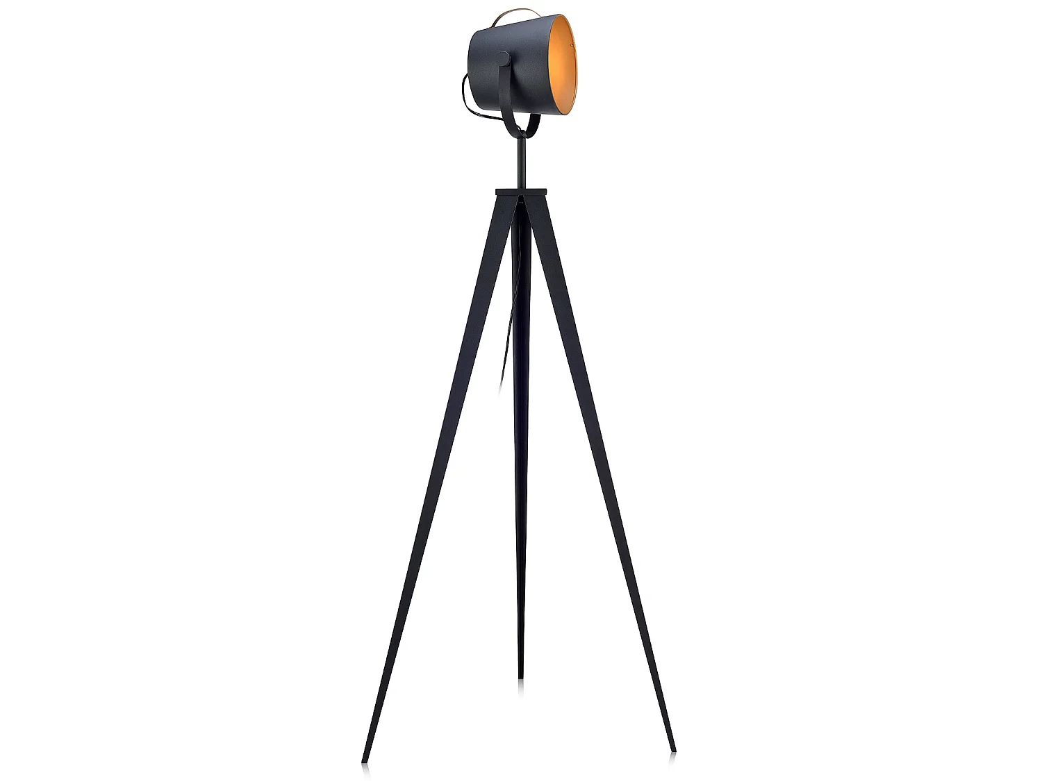 Lámpara LED de pie trípode estándar Teamson Home en negro y dorado VN-L00020-EU