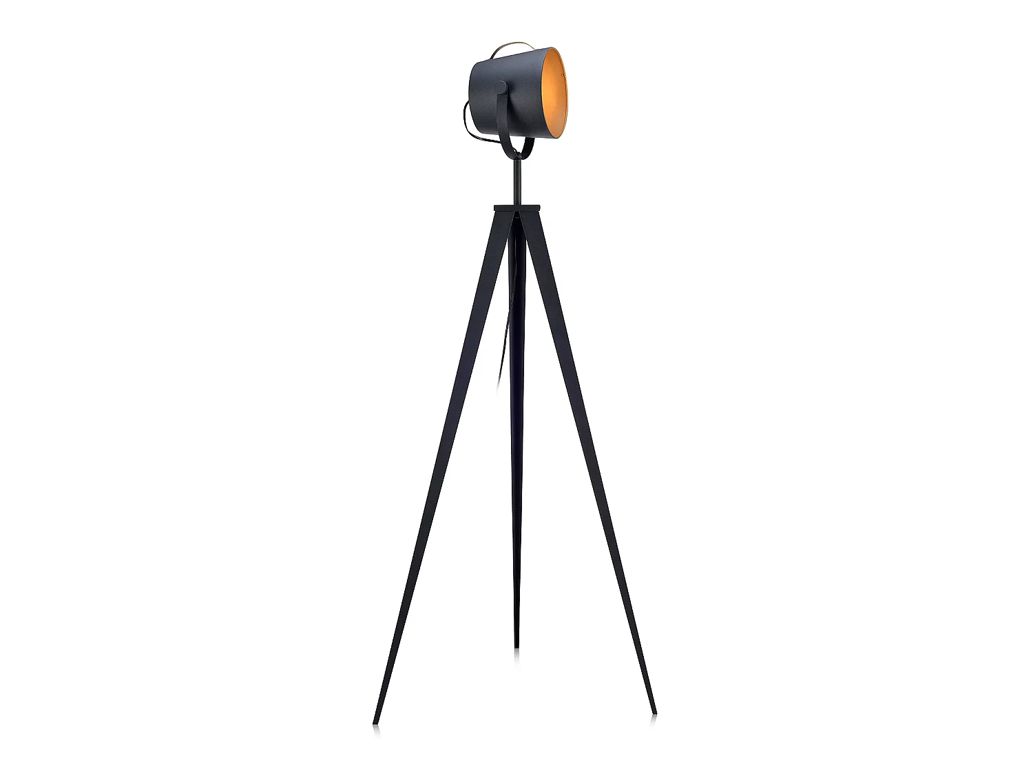 Teamson Home Artiste Modern Statief Vloerlamp - Zwart/Goud - Metaal Poten