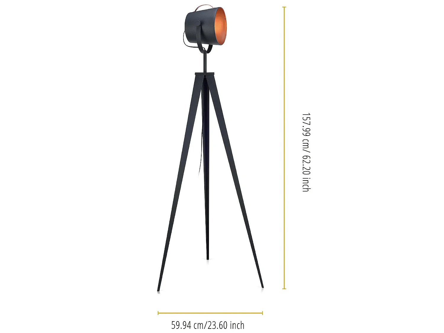 Lampada da terra LED moderna treppiede oro rosato Teamson Home VN-L00021-EU