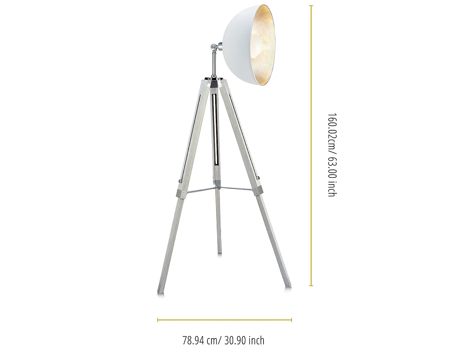 Versanora - EE Plug - Lámpara de trípode de Fascino - blanco