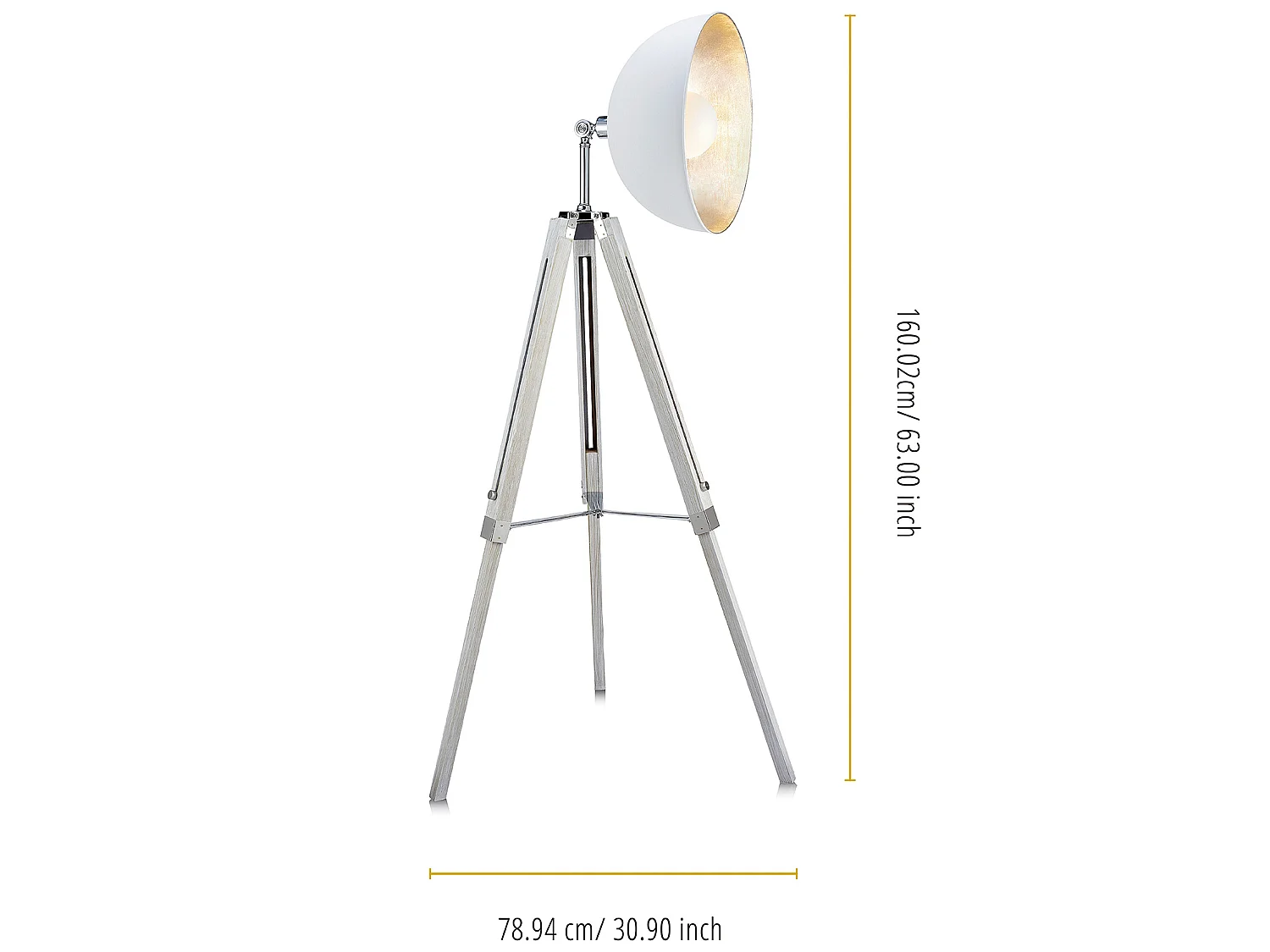 Versanora - Plug eu - Lampada del pavimento in treppiedi fascino - bianco