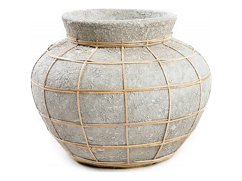 Vase Belly Vase béton et naturel