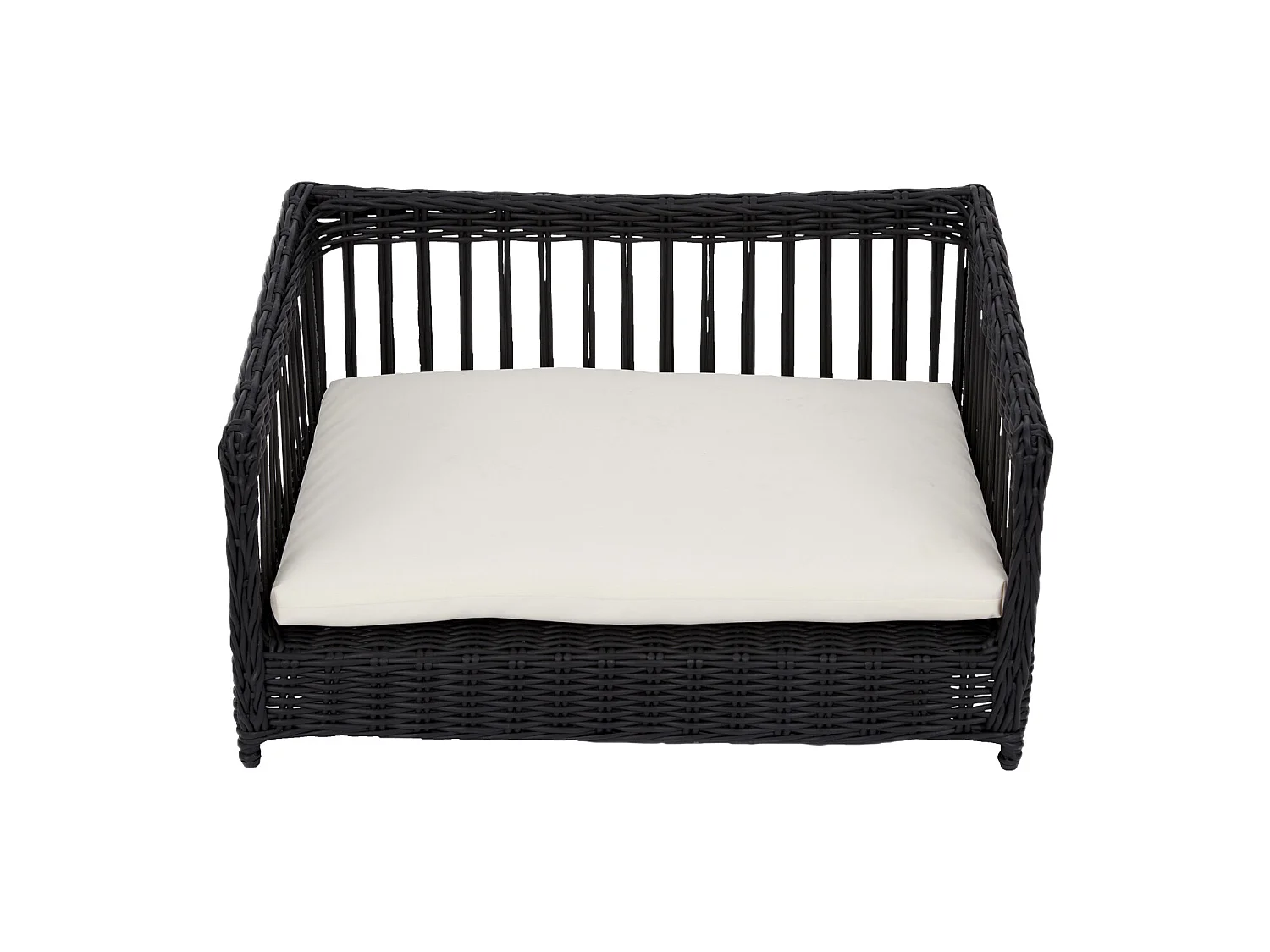 Teamson Pets Bed/Sofa Voor Katten of Kleine Honden - Geweven Ontwerp - Verwijderbaar Wasbaar Kussen - Bruin/Wit