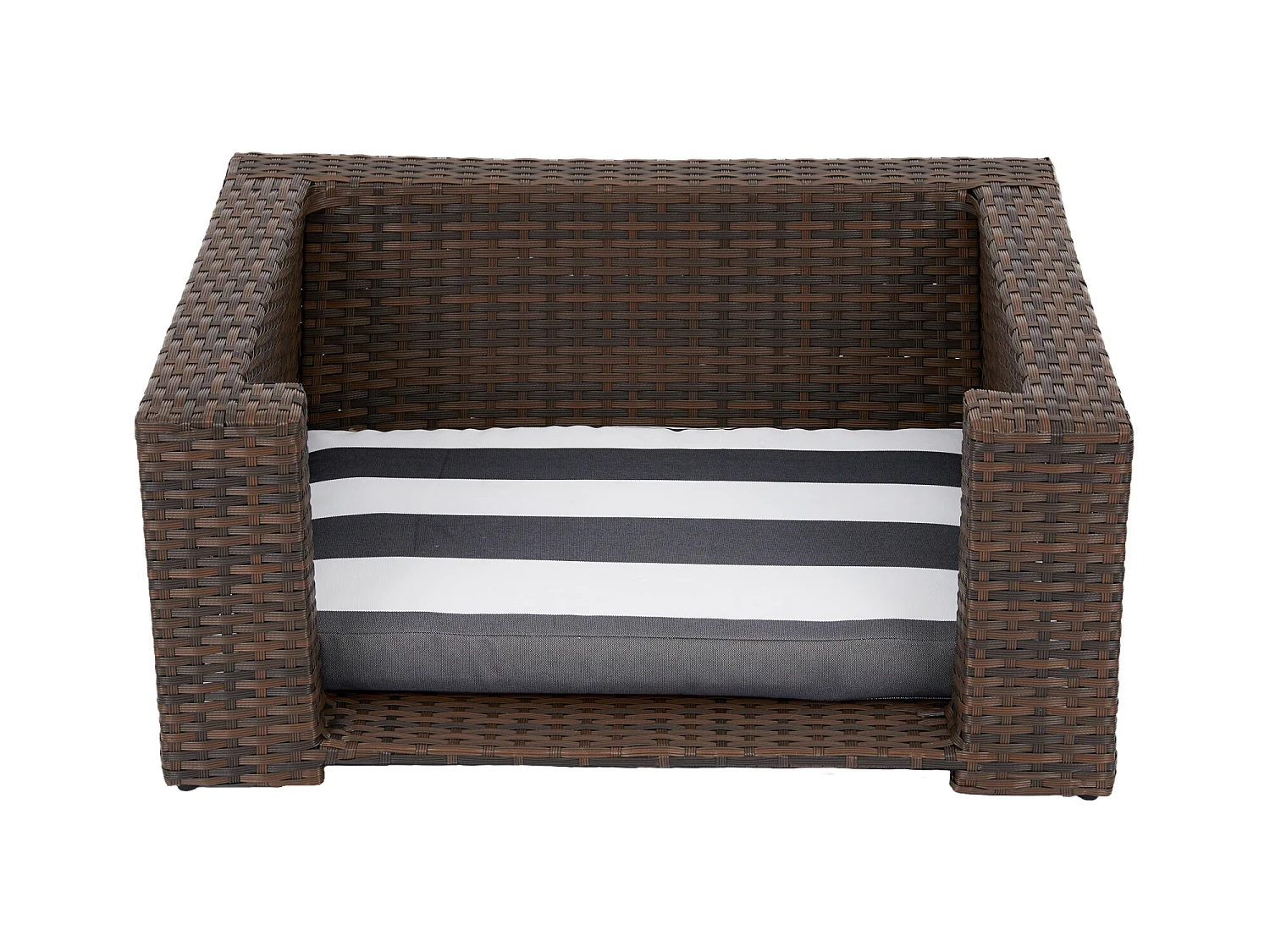 Teamson Pets Bed/Mand Voor Katten of Kleine Honden - Geweven Ontwerp - Verwijderbaar Wasbaar Kussen - Bruin