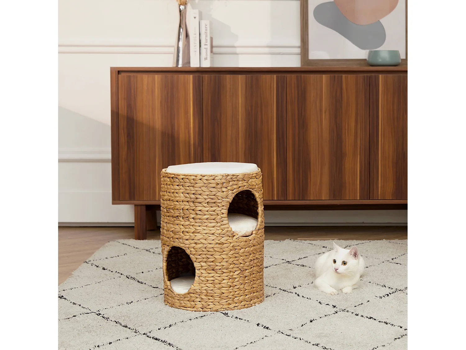 Maison d'appartement à 3 niveaux avec tour à gratter et lit de chat